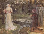 John William Waterhouse Study for Dante and Beatrice (mk41) oil